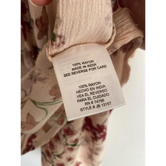 Patrons Of Peace Women’s Pink Floral Open-front Kimono Cardigan Size M - Picture 6 of 7